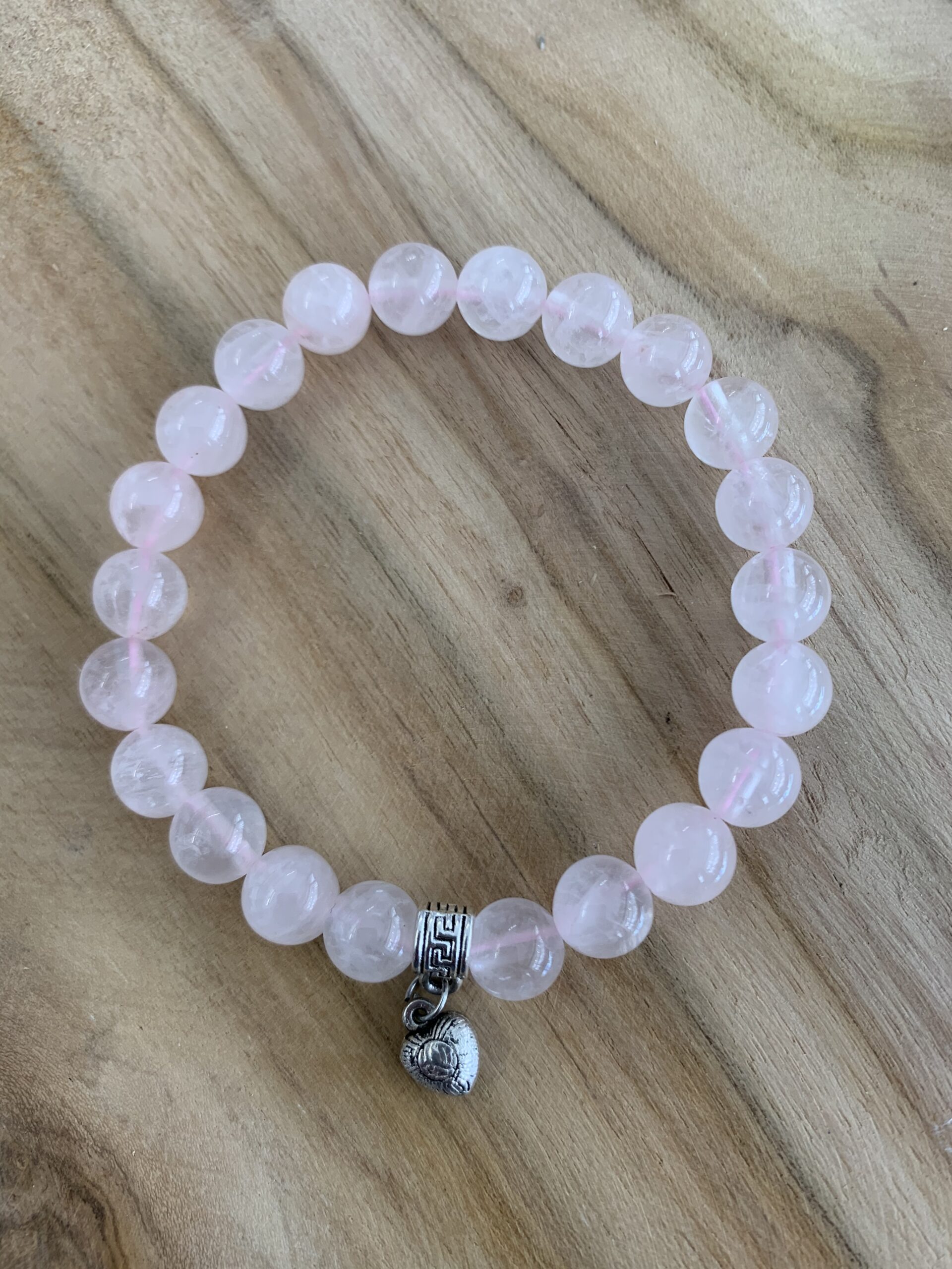 Bracelet En Quartz Rose Réglable Pour Femme - Pierre D'amour Et De Guérison - Cercle Rond - Longueur 18.5 Cm - Cadeau Porte-bonheur